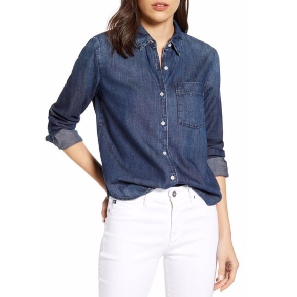 Adriano Goldschmied AG Cade Chambray Shirt NWT - Picture 5 of 12